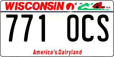WI license plate 771OCS