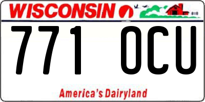 WI license plate 771OCU