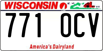 WI license plate 771OCV