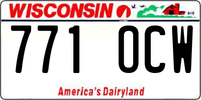 WI license plate 771OCW