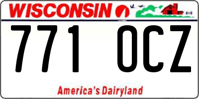 WI license plate 771OCZ