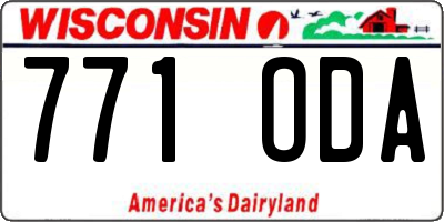 WI license plate 771ODA