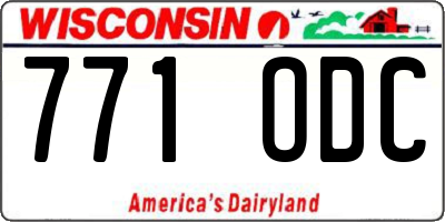 WI license plate 771ODC