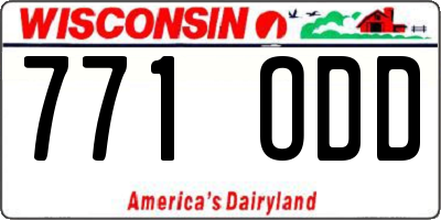 WI license plate 771ODD