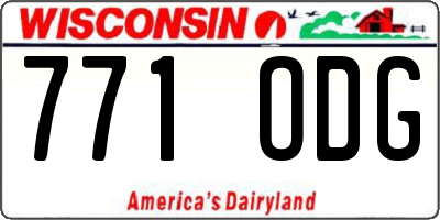 WI license plate 771ODG