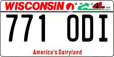 WI license plate 771ODI