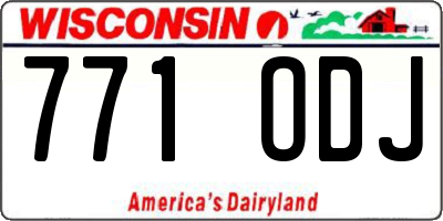 WI license plate 771ODJ