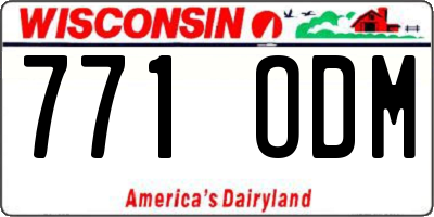 WI license plate 771ODM