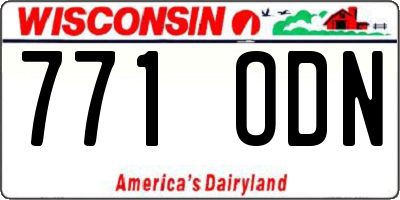 WI license plate 771ODN