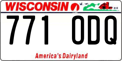 WI license plate 771ODQ
