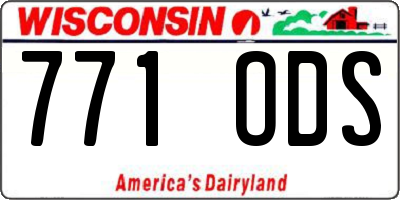 WI license plate 771ODS