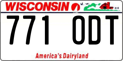 WI license plate 771ODT