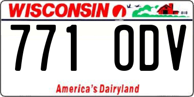 WI license plate 771ODV