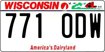 WI license plate 771ODW