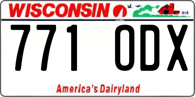 WI license plate 771ODX