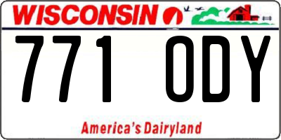 WI license plate 771ODY