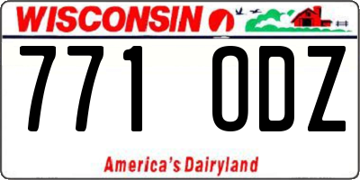 WI license plate 771ODZ