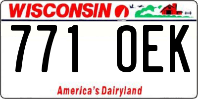 WI license plate 771OEK