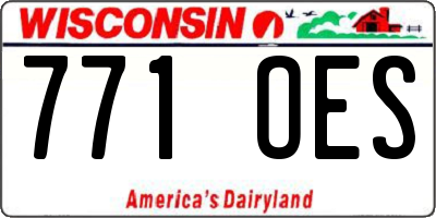WI license plate 771OES