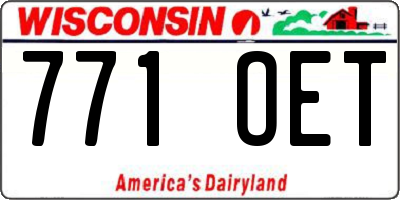 WI license plate 771OET