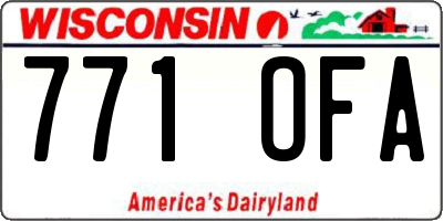 WI license plate 771OFA