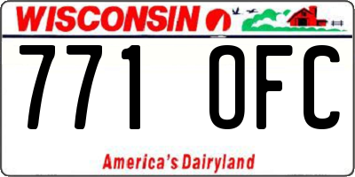 WI license plate 771OFC