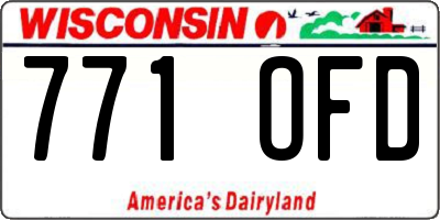 WI license plate 771OFD