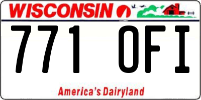 WI license plate 771OFI