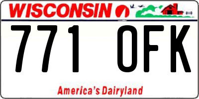 WI license plate 771OFK