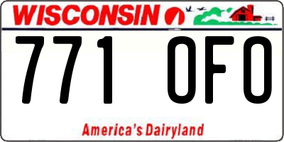 WI license plate 771OFO