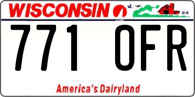 WI license plate 771OFR