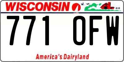 WI license plate 771OFW