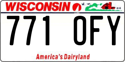 WI license plate 771OFY