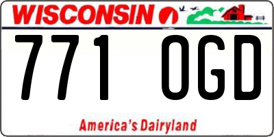 WI license plate 771OGD
