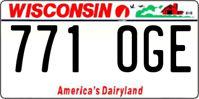WI license plate 771OGE