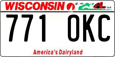 WI license plate 771OKC