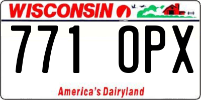 WI license plate 771OPX