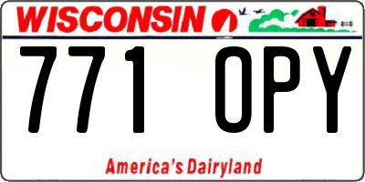 WI license plate 771OPY