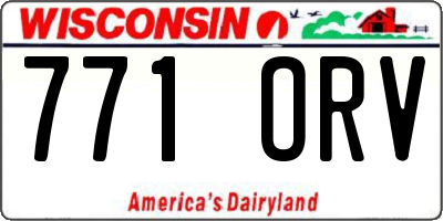 WI license plate 771ORV