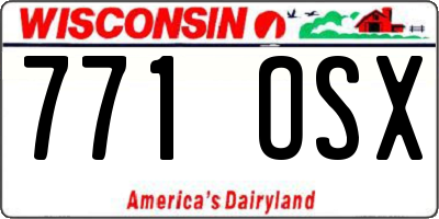 WI license plate 771OSX