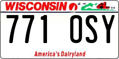 WI license plate 771OSY