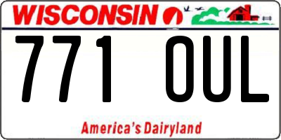 WI license plate 771OUL