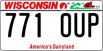 WI license plate 771OUP