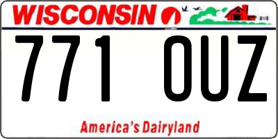 WI license plate 771OUZ