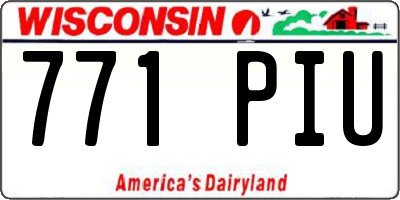 WI license plate 771PIU
