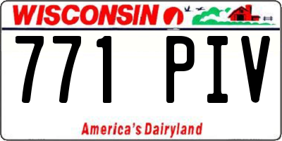 WI license plate 771PIV