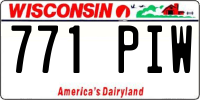 WI license plate 771PIW