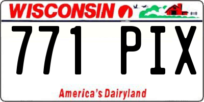 WI license plate 771PIX