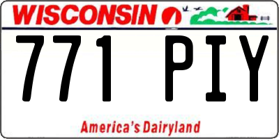 WI license plate 771PIY