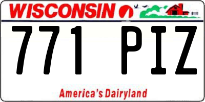 WI license plate 771PIZ
